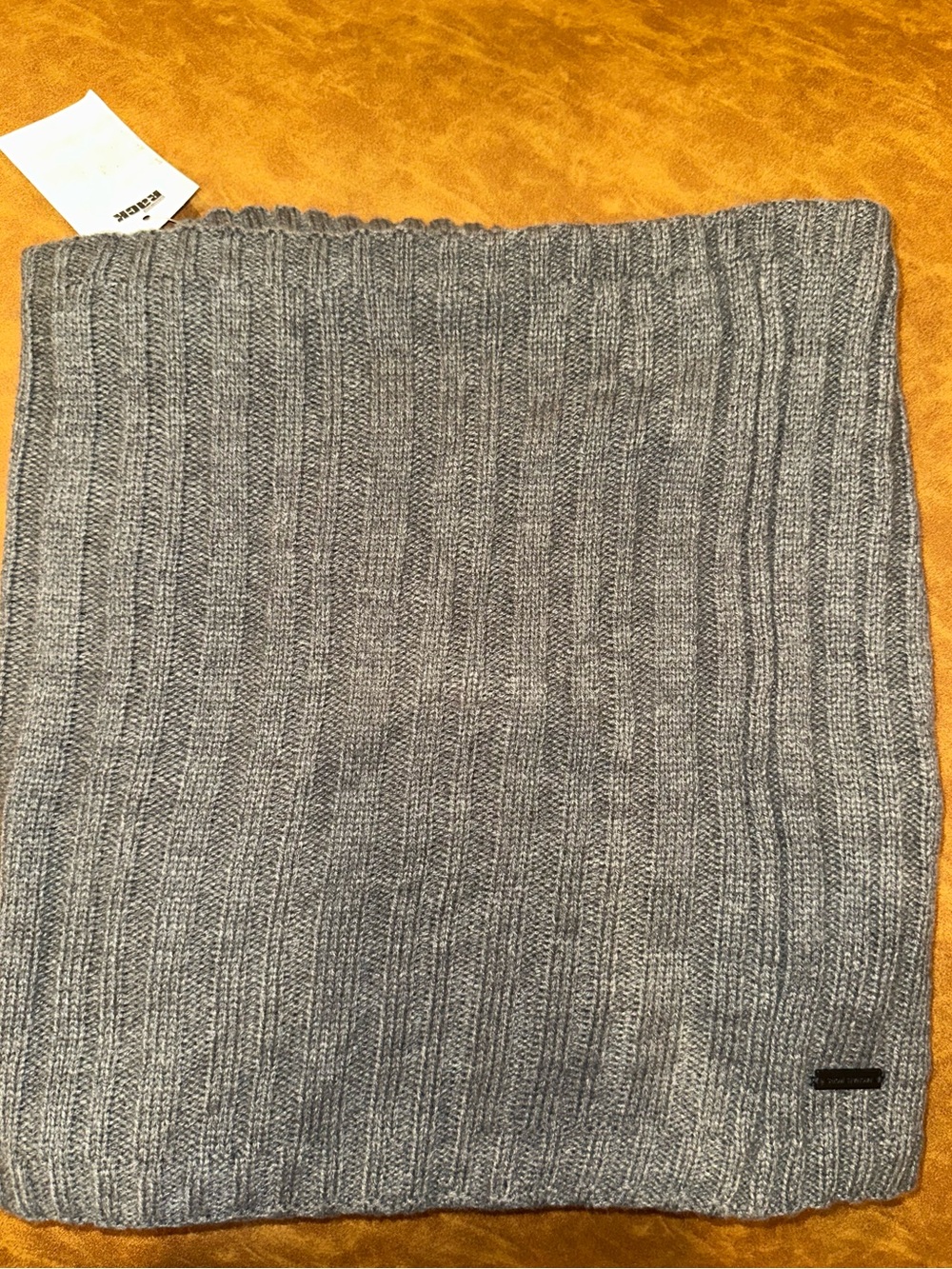 Michael Kors Grey Ribbed Turtleneck Scarf